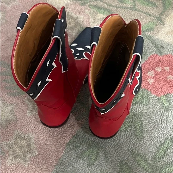 Stylish Red and Blue Western Boots - Picture 3 of 3